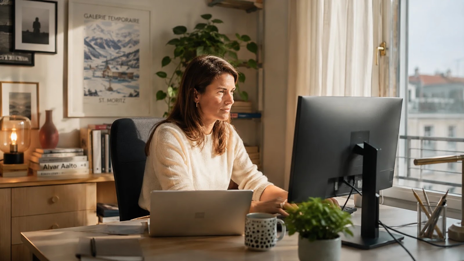 A home office for remote work within a hybrid work model
