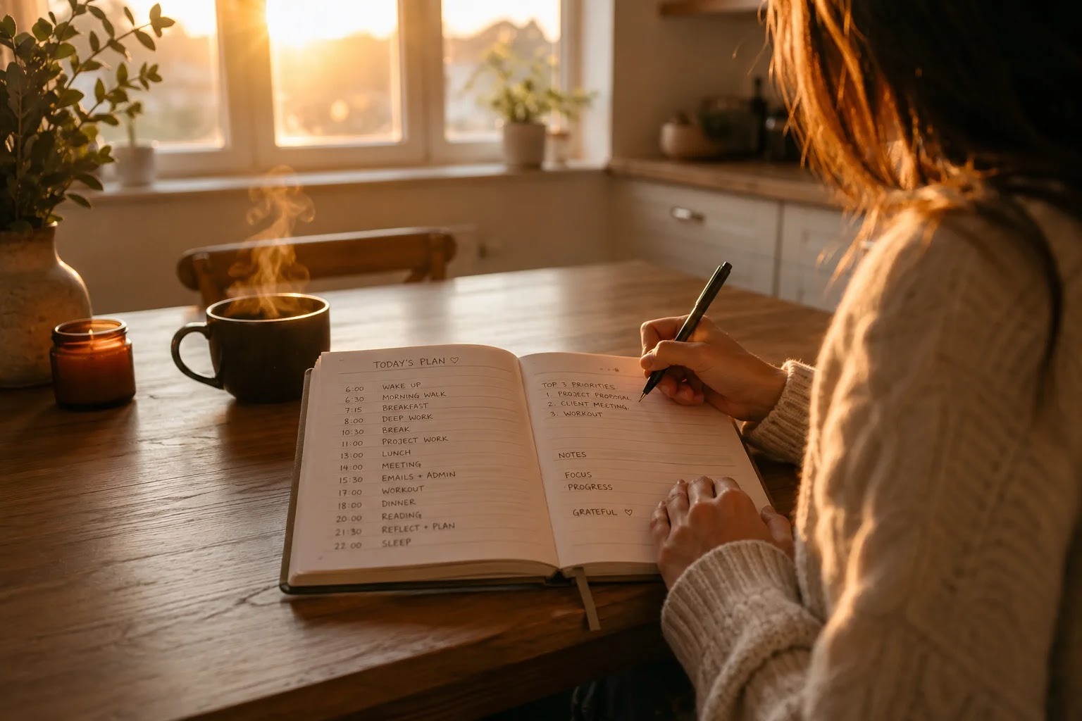 Morning planning of the day and choosing the most important task