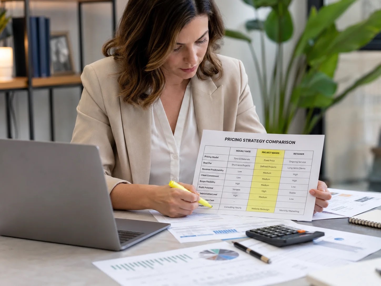 Comparing pricing strategies: hourly rate and project price