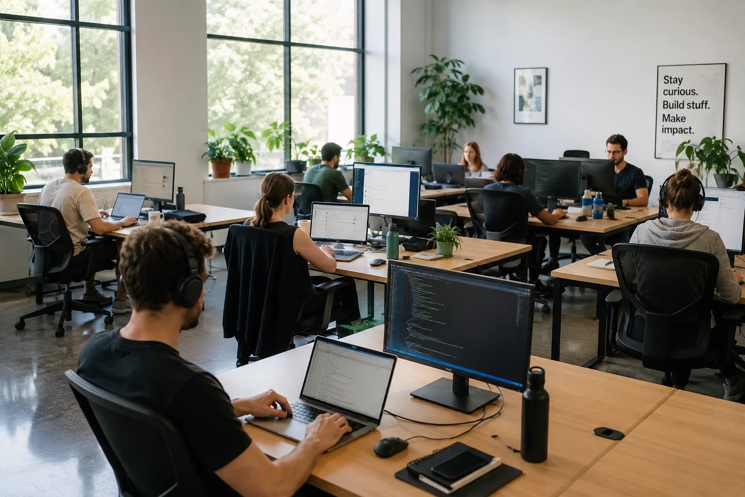 Calm work in an open coworking space
