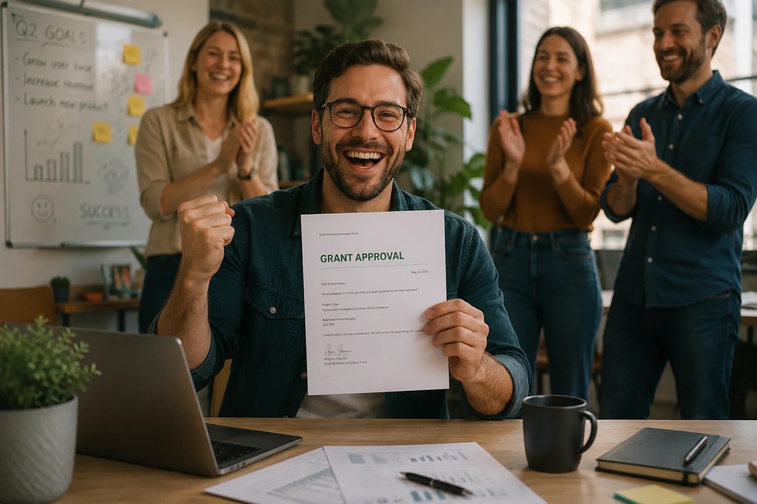 An approved subsidy or incentive for an entrepreneur