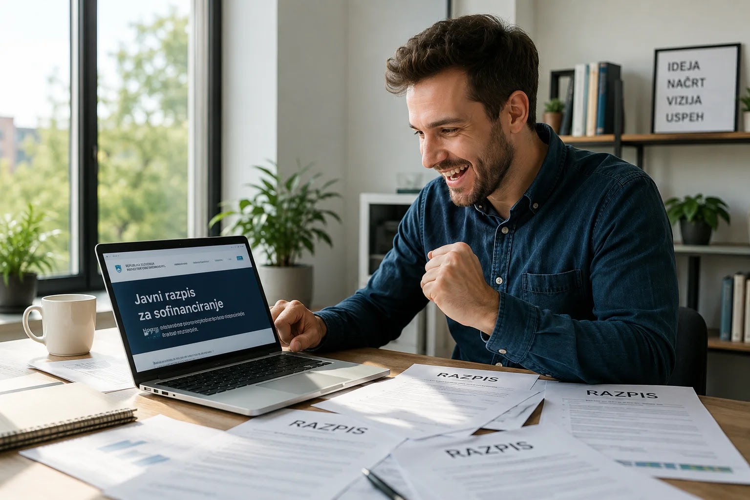 An entrepreneur reviewing grant conditions