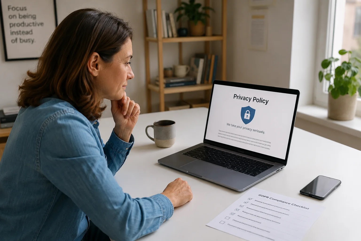 A laptop with a GDPR checklist – personal data protection in practice