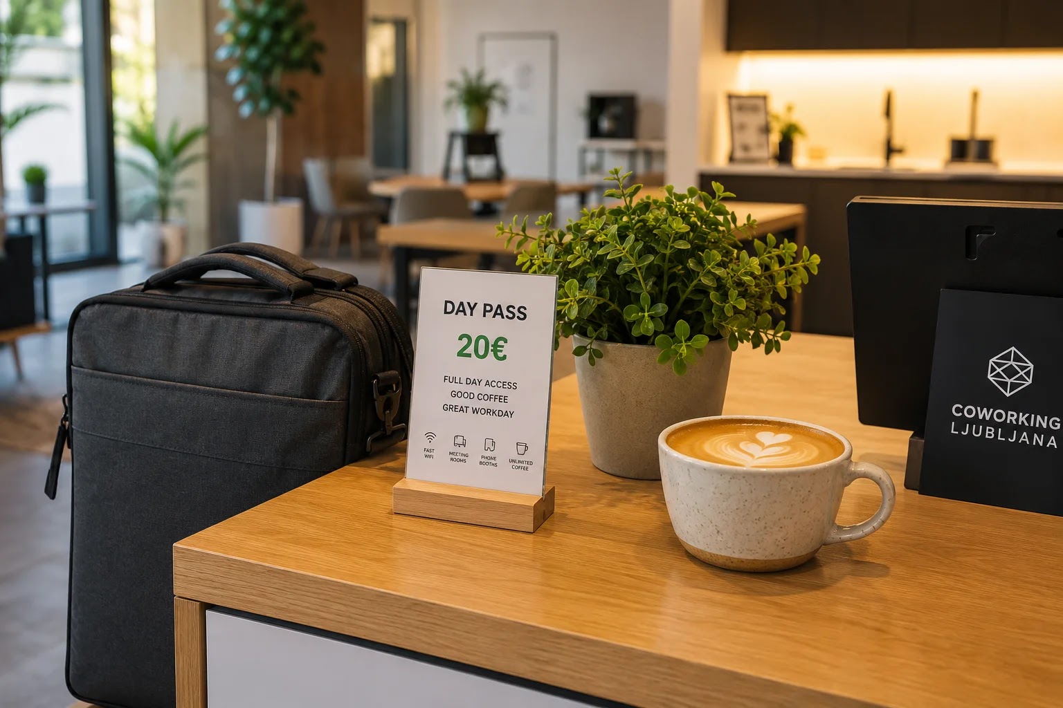 Coffee included with a day pass at makerSP_CE