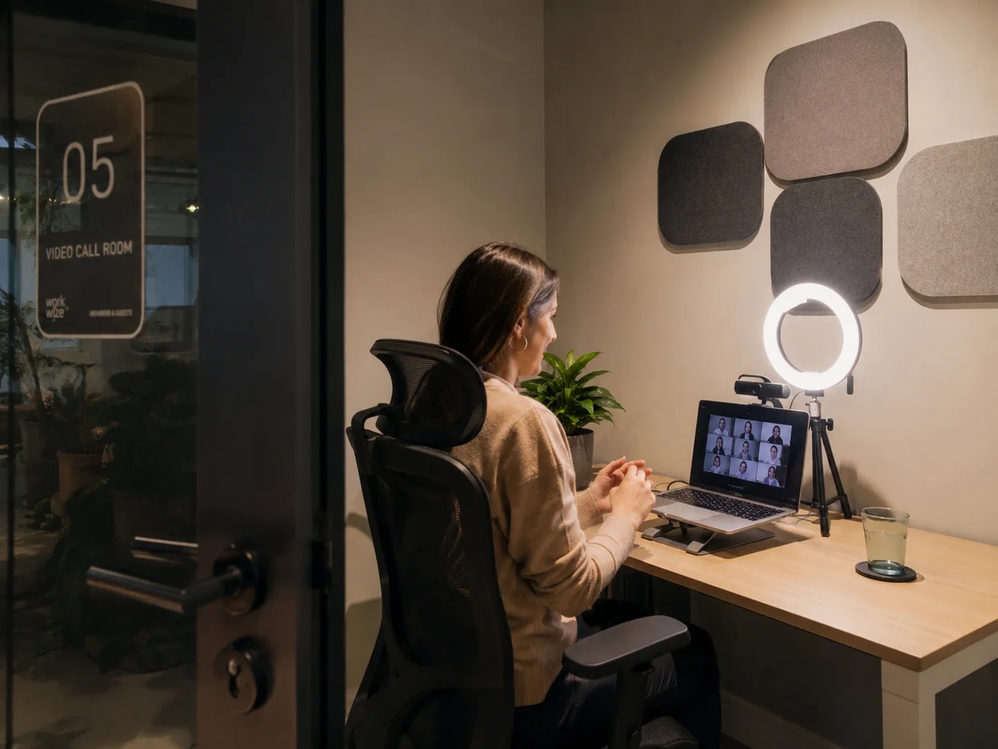 Video call in a private meeting room at makerSP_CE
