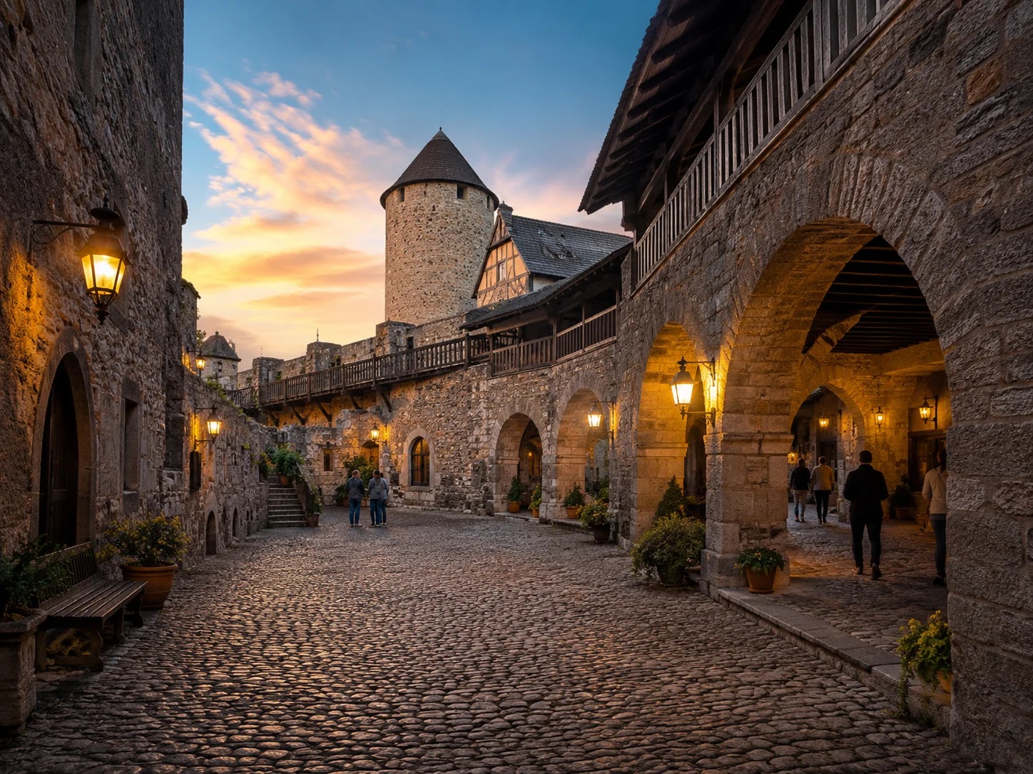 Free-to-wander courtyard inside Ljubljana Castle