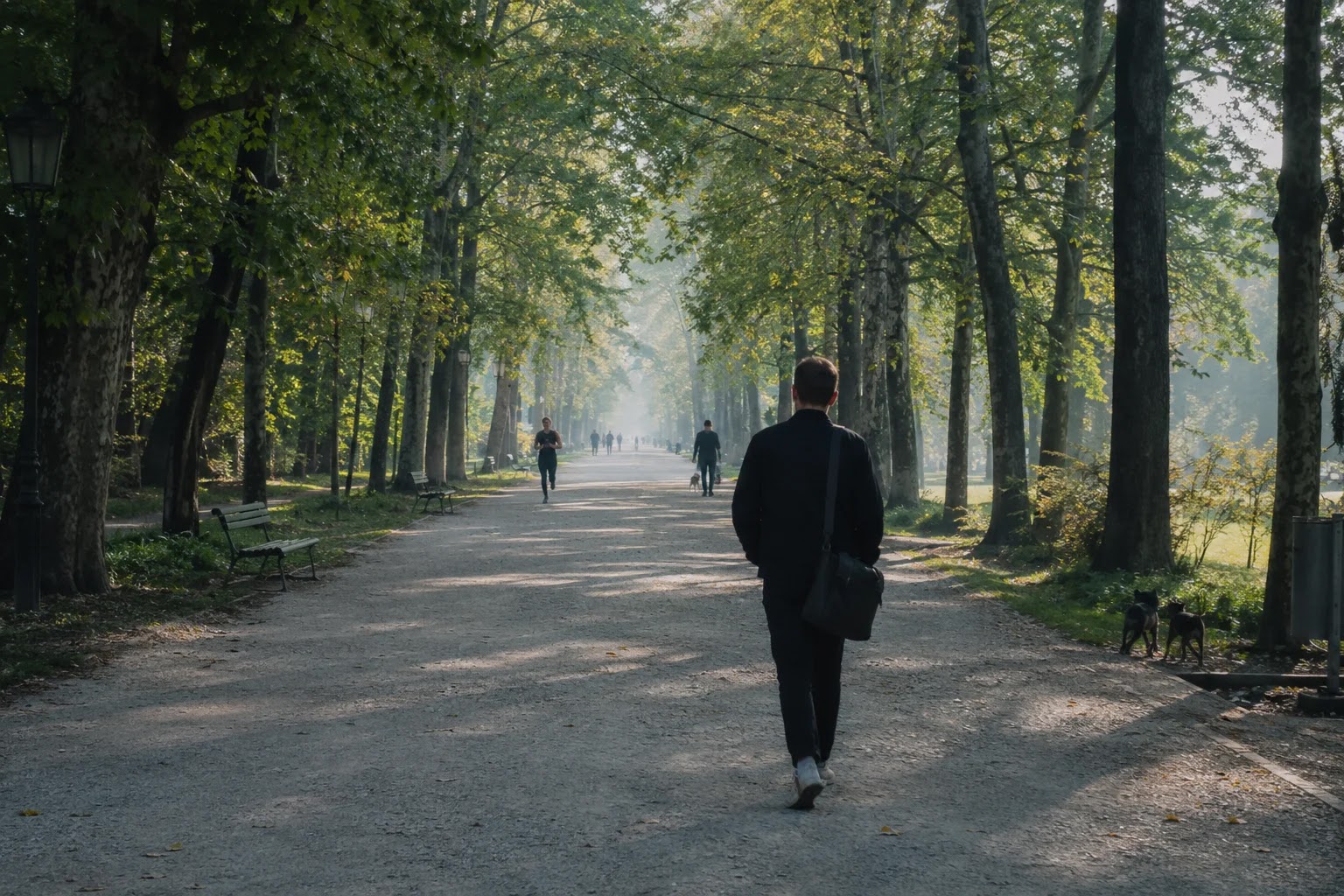 A walk through Tivoli Park as a car-free commute
