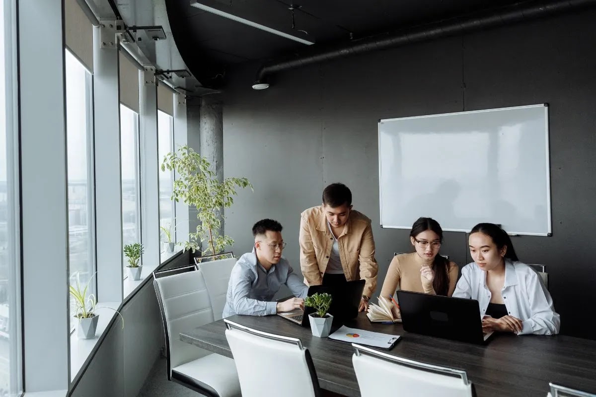 A startup team finding solutions in a supportive work environment
