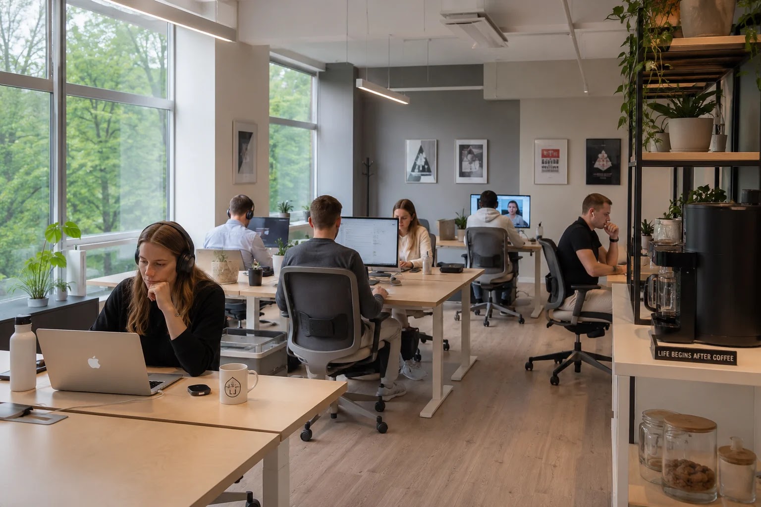 Interior of makerSP_CE coworking space in Ljubljana