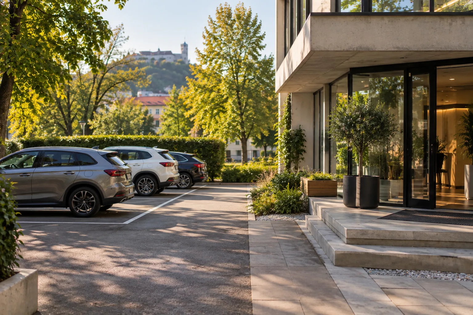Pisarna z brezplačnim parkiriščem Ljubljana – zasebno parkirišče tik ob vhodu v makerSP_CE
