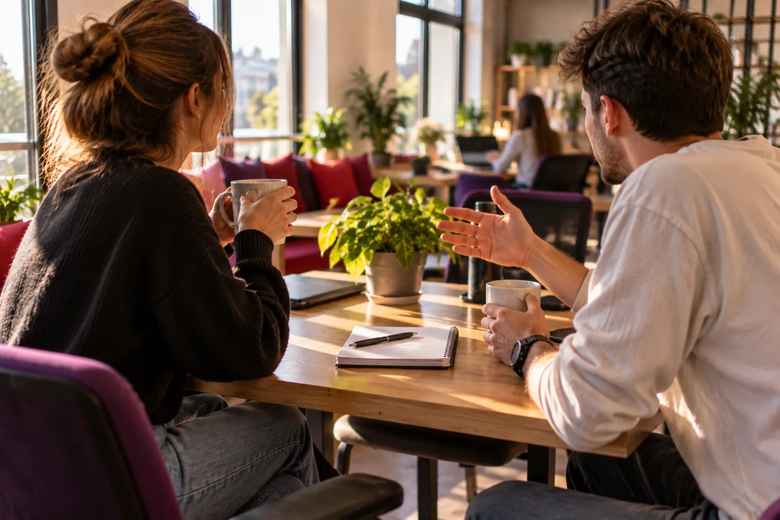 Language exchange over coffee with a notebook, one way Ljubljana expats meet locals